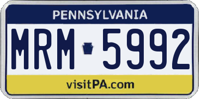 PA license plate MRM5992