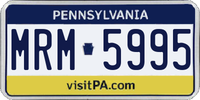 PA license plate MRM5995