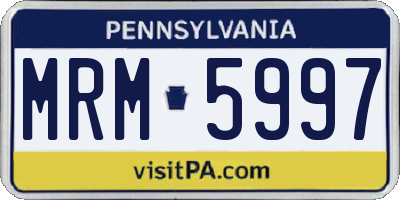 PA license plate MRM5997