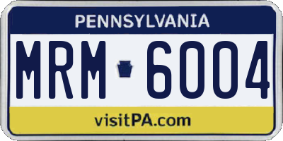 PA license plate MRM6004