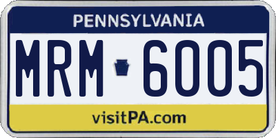 PA license plate MRM6005