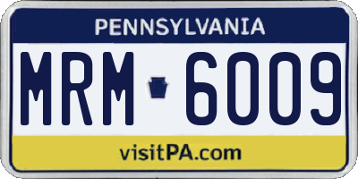 PA license plate MRM6009