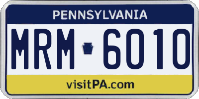 PA license plate MRM6010