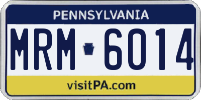 PA license plate MRM6014