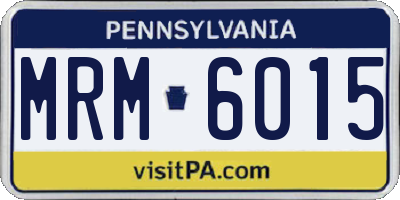 PA license plate MRM6015