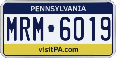 PA license plate MRM6019