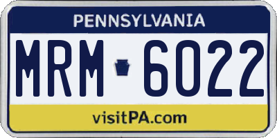PA license plate MRM6022