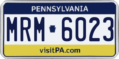 PA license plate MRM6023