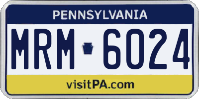 PA license plate MRM6024