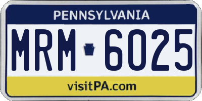 PA license plate MRM6025