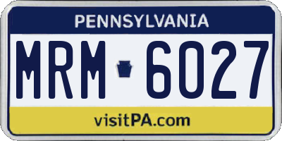 PA license plate MRM6027