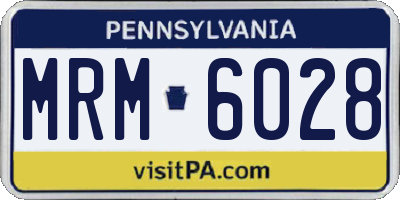 PA license plate MRM6028