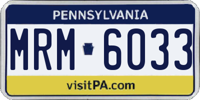 PA license plate MRM6033