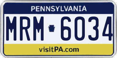 PA license plate MRM6034