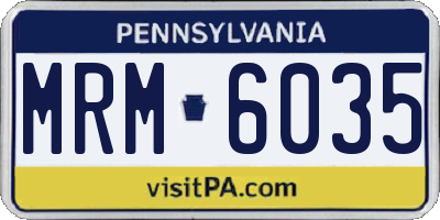 PA license plate MRM6035