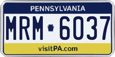 PA license plate MRM6037
