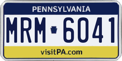 PA license plate MRM6041