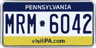PA license plate MRM6042