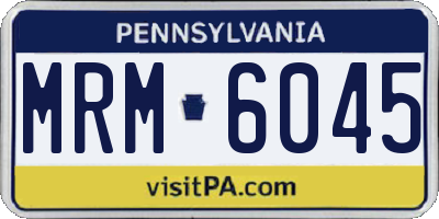 PA license plate MRM6045