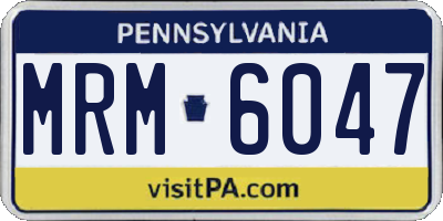 PA license plate MRM6047
