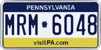 PA license plate MRM6048