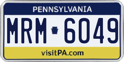 PA license plate MRM6049
