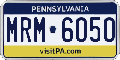 PA license plate MRM6050