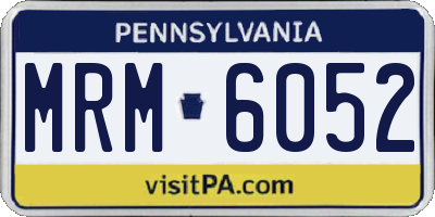 PA license plate MRM6052