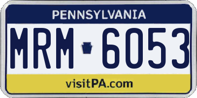 PA license plate MRM6053