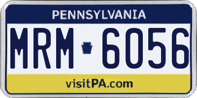 PA license plate MRM6056