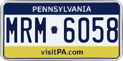 PA license plate MRM6058