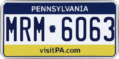 PA license plate MRM6063