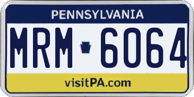 PA license plate MRM6064