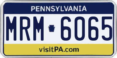 PA license plate MRM6065