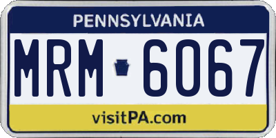 PA license plate MRM6067