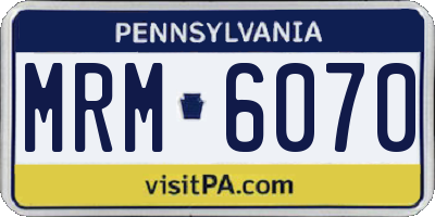PA license plate MRM6070