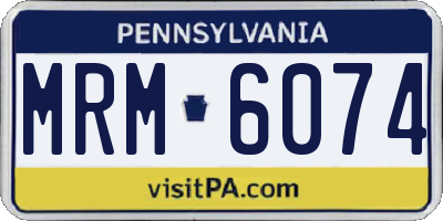 PA license plate MRM6074