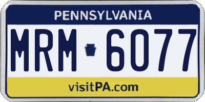 PA license plate MRM6077
