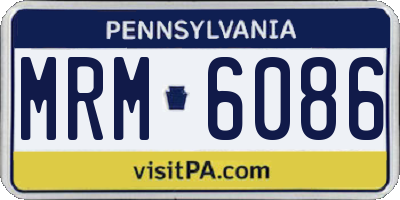 PA license plate MRM6086