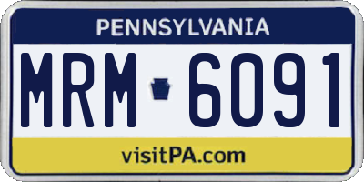 PA license plate MRM6091