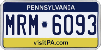 PA license plate MRM6093