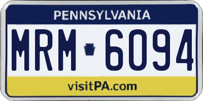 PA license plate MRM6094