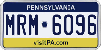 PA license plate MRM6096