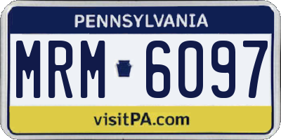 PA license plate MRM6097