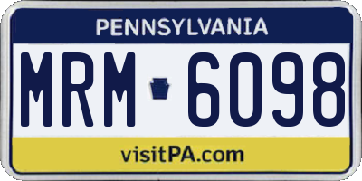 PA license plate MRM6098