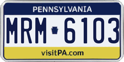 PA license plate MRM6103