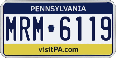 PA license plate MRM6119