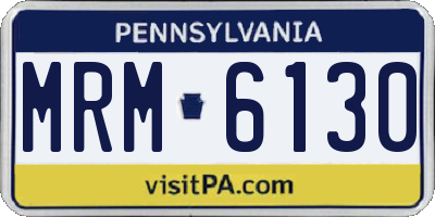 PA license plate MRM6130