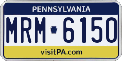 PA license plate MRM6150