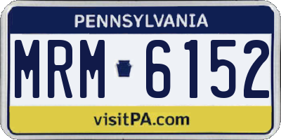 PA license plate MRM6152